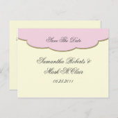 Elegant roze en ivoor Save The Date Aankondigingskaart (Voorkant / Achterkant)