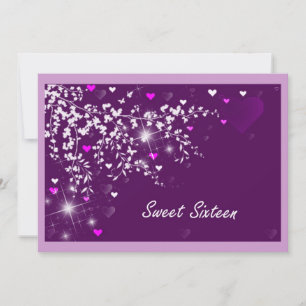 Elegant Roze en Mauve Sweet Sixteen Uitnodiging