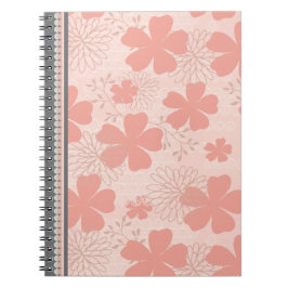 Elegant Roze en Meloen Bloemen Spiral Notitieboek