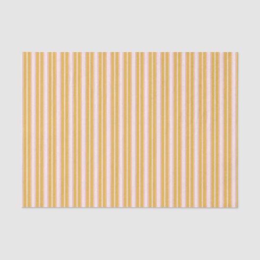 Elegant Roze en Mustard French Ticking Stripes Tissuepapier (Voorkant)