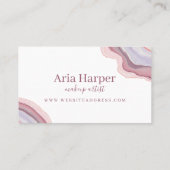 Elegant roze en Paars geode goud glitter Agate Afsprakenkaartje (Achterkant)