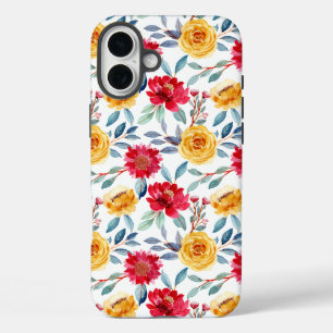 Elegant Roze en Paarse Bloempatroon Case-Mate i iPhone 16 Plus Hoesje