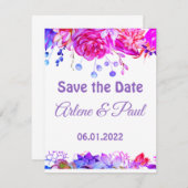 Elegant roze en paarse constructie kaart (Voorkant / Achterkant)