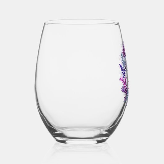 Elegant Roze en Paarse krans 30e verjaardagsfeestj Wijnglas Zonder Voet (Rechts)