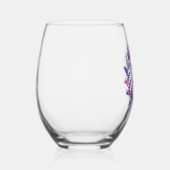 Elegant Roze en Paarse krans 65e verjaardagsfeestj Wijnglas Zonder Voet (Rechts)