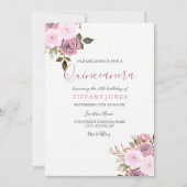 Elegant roze en Roos Gold Quinceanera Uitnodiging (Voorkant)