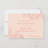 Elegant Roze en Roos Goud Fine Art Bloemen Save The Date (Achterkant)