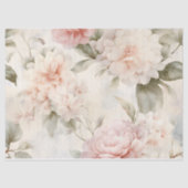 Elegant roze en wit, bloemenbruiloft tissuepapier (Voorkant)