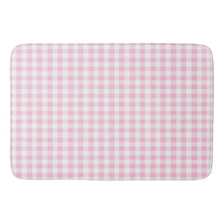 Elegant roze en wit geruit patroon badmat