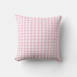 Elegant roze en wit Gingham patroon Kussen