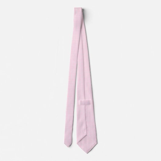 Elegant roze en wit Gingham patroon Stropdas (Achterkant)