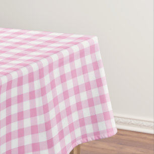 Elegant roze en wit Gingham patroon Tafelkleed