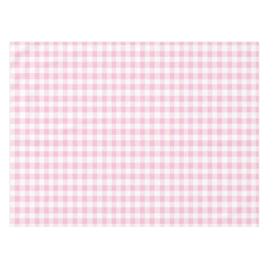 Elegant roze en wit Gingham patroon Tafelkleed (Voorkant (Horizontaal))