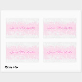 Elegant roze en witte  Floral Lace Rechthoekige Sticker (Vel)