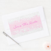 Elegant roze en witte  Floral Lace Rechthoekige Sticker (Envelop)