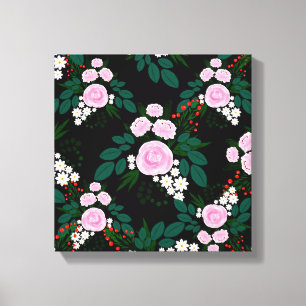 Elegant roze en witte waterverf canvas afdruk