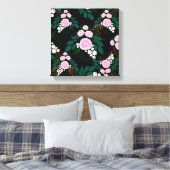 Elegant roze en witte waterverf Verf Canvas Afdruk (Insitu (Slaapkamer))