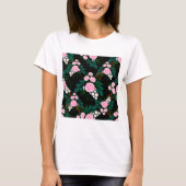 Elegant roze en witte waterverf Verf T-shirt (Voorkant)
