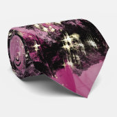 Elegant roze en zwart huwelijk stropdas (Opgerold)