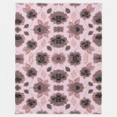Elegant roze en zwart kant in  stijl fleece deken (Voorkant)
