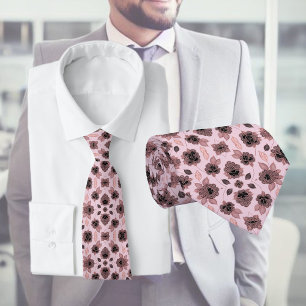 Elegant roze en zwart kant in stijl, stropdas