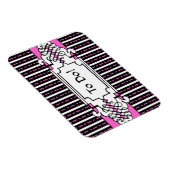 Elegant Roze en Zwart Te Doen Lijst Koelkast Magne Magneet (Rechterzijde)