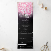 Elegant roze en zwarte heart-lef-bruiloft