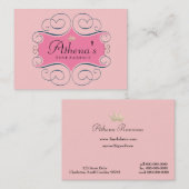 Elegant roze etiket visitekaartje (Voorkant / Achterkant)