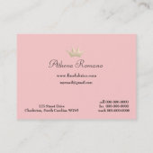 Elegant roze etiket visitekaartje (Achterkant)