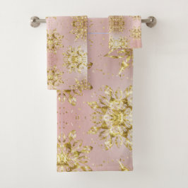 Elegant roze feestdag Snowflakes sterren Kerstmis Bad Handdoek