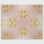 Elegant roze feestdag Snowflakes sterren Kerstmis Cadeaupapier (Vlak)