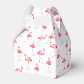 Elegant roze flamingo patroon bedankdoosjes (Achterkant)