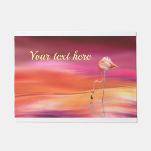 Elegant roze flamingo Surreal Pastels personaliser Deurmat