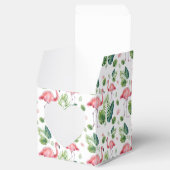 Elegant roze flamingo Tropical Leaves Pattern Bedankdoosjes (Geopend)