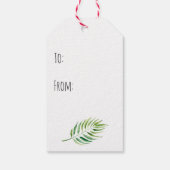 Elegant roze flamingo Tropical Leaves Pattern Cadeaulabel (Achterkant)