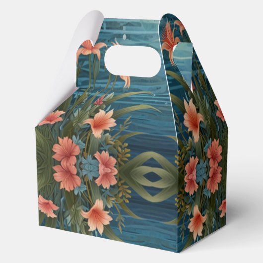 Elegant roze flamingo tropisch paradijs bedankt bedankdoosjes (Achterkant)