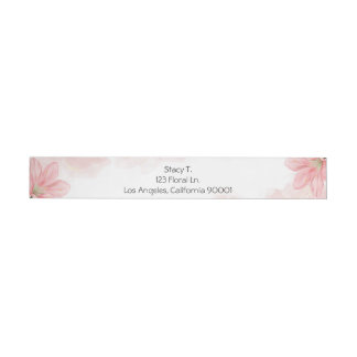 Elegant roze flesje rond etiket