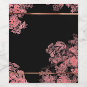 Elegant roze floraal wijn etiket (Enkel label)