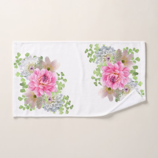 Elegant roze Floral Bad Handdoek (Handdoek)