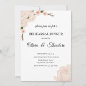 Elegant roze Floral Blossom repesal Dinner Kaart (Voorkant)