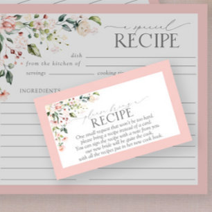 Elegant Roze Floral, breng alsjeblieft een recept Informatiekaartje