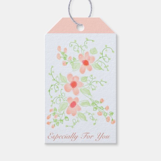 Elegant roze Floral Cadeaulabel (Voorkant)