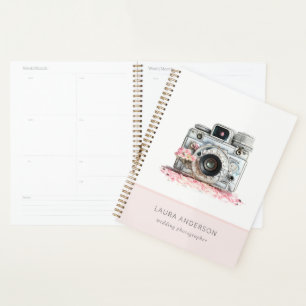 Elegant Roze Floral Camera Fotografie Planner