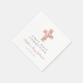 Elegant roze Floral Cross First Community Servet (Hoek)