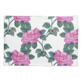 Elegant roze Floral Green Vines Pattern | Kussensloop (Achterkant-Links)
