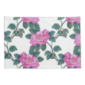 Elegant roze Floral Green Vines Pattern | Kussensloop (Achterkant-Rechts)