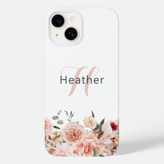 Elegant roze Floral iPhone / iPad case (Achterkant)