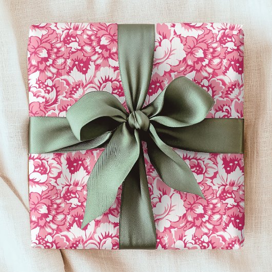 Elegant roze Floral Pattern Girly Chic Cadeaupapier