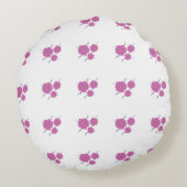 Elegant roze Floral Rond Kussen (Achterkant)