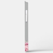 Elegant roze floral Silver druppelt monogram in Case-Mate iPhone Case (Achterkant / Links)